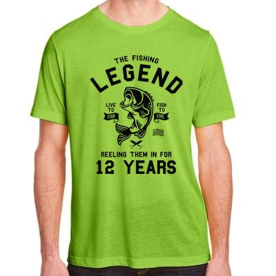 12th Birthday Gift The Fishing Legend 12 Years Fisherman Gift Adult ChromaSoft Performance T-Shirt