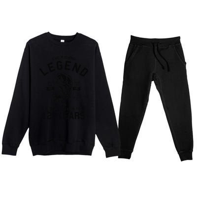 12th Birthday Gift The Fishing Legend 12 Years Fisherman Gift Premium Crewneck Sweatsuit Set