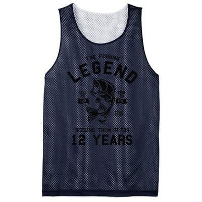 12th Birthday Gift The Fishing Legend 12 Years Fisherman Gift Mesh Reversible Basketball Jersey Tank