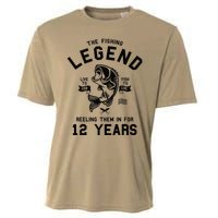 12th Birthday Gift The Fishing Legend 12 Years Fisherman Gift Cooling Performance Crew T-Shirt