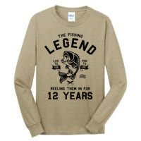 12th Birthday Gift The Fishing Legend 12 Years Fisherman Gift Tall Long Sleeve T-Shirt