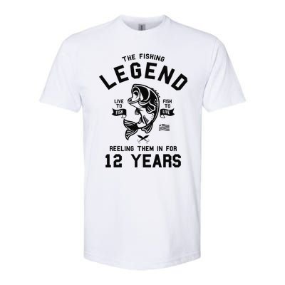 12th Birthday Gift The Fishing Legend 12 Years Fisherman Gift Softstyle CVC T-Shirt