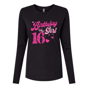 16th Birthday Girl Crown 16 Years Old Bday Womens Cotton Relaxed Long Sleeve T-Shirt