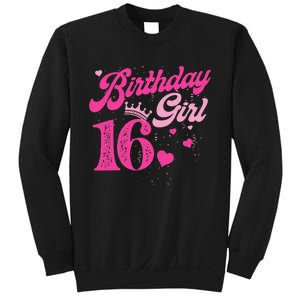 16th Birthday Girl Crown 16 Years Old Bday Sweatshirt