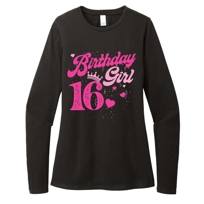 16th Birthday Girl Crown 16 Years Old Bday Womens CVC Long Sleeve Shirt