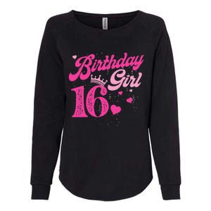 16th Birthday Girl Crown 16 Years Old Bday Womens California Wash Sweatshirt