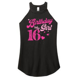 16th Birthday Girl Crown 16 Years Old Bday Women's Perfect Tri Rocker Tank