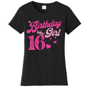 16th Birthday Girl Crown 16 Years Old Bday Women's T-Shirt