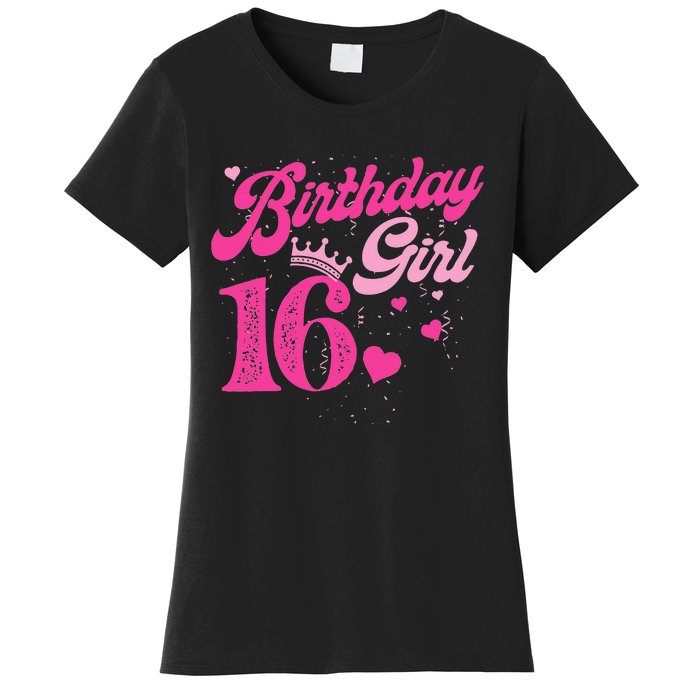 16th Birthday Girl Crown 16 Years Old Bday Women's T-Shirt