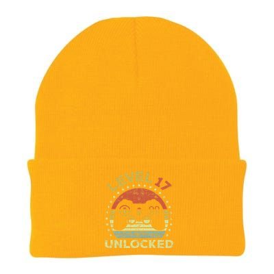 17th Birthday Gaming Level 17 Unlocked Knit Cap Winter Beanie