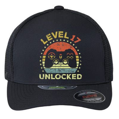 17th Birthday Gaming Level 17 Unlocked Flexfit Unipanel Trucker Cap