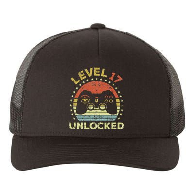 17th Birthday Gaming Level 17 Unlocked Yupoong Adult 5-Panel Trucker Hat