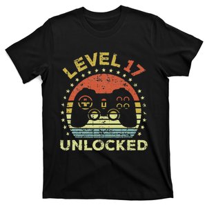 17th Birthday Gaming Level 17 Unlocked T-Shirt