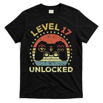 17th Birthday Gaming Level 17 Unlocked T-Shirt
