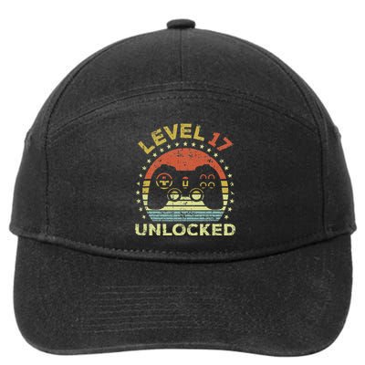 17th Birthday Gaming Level 17 Unlocked 7-Panel Snapback Hat