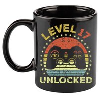 17th Birthday Gaming Level 17 Unlocked 11oz C Handle Ceramic Mug