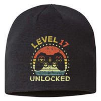 17th Birthday Gaming Level 17 Unlocked Sustainable Beanie