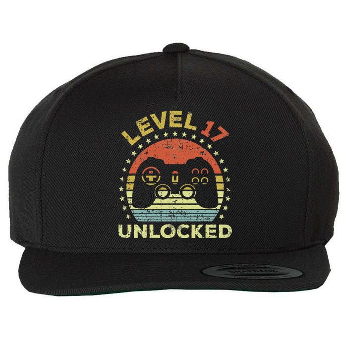 17th Birthday Gaming Level 17 Unlocked Wool Snapback Cap