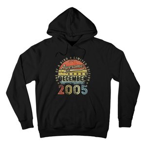 17th Birthday Gift Awesome Since December 2005 17 Year Old Hoodie