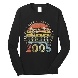 17th Birthday Gift Awesome Since December 2005 17 Year Old Long Sleeve Shirt