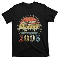 17th Birthday Gift Awesome Since December 2005 17 Year Old T-Shirt