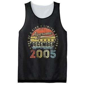 17th Birthday Gift Awesome Since December 2005 17 Year Old Mesh Reversible Basketball Jersey Tank