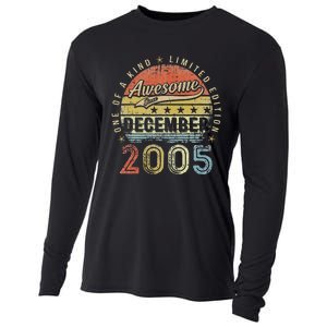 17th Birthday Gift Awesome Since December 2005 17 Year Old Cooling Performance Long Sleeve Crew