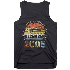 17th Birthday Gift Awesome Since December 2005 17 Year Old Tank Top