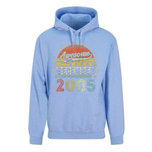 17th Birthday Gift Awesome Since December 2005 17 Year Old Unisex Surf Hoodie