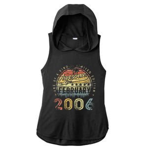 17th Birthday Gift Awesome Since February 2006 17 Year Old Cute Ladies PosiCharge Tri-Blend Wicking Draft Hoodie Tank