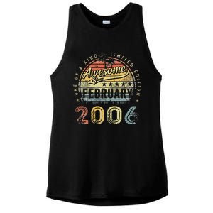 17th Birthday Gift Awesome Since February 2006 17 Year Old Cute Ladies PosiCharge Tri-Blend Wicking Tank