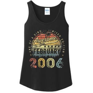 17th Birthday Gift Awesome Since February 2006 17 Year Old Cute Ladies Essential Tank