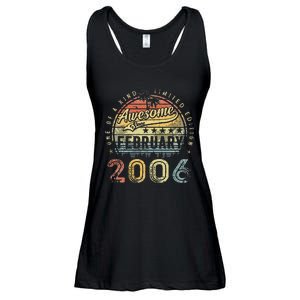 17th Birthday Gift Awesome Since February 2006 17 Year Old Cute Ladies Essential Flowy Tank