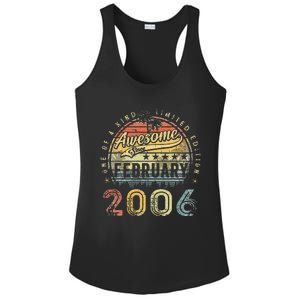 17th Birthday Gift Awesome Since February 2006 17 Year Old Cute Ladies PosiCharge Competitor Racerback Tank