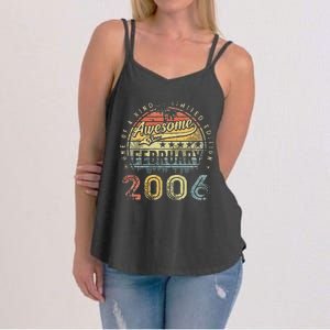 17th Birthday Gift Awesome Since February 2006 17 Year Old Cute Women's Strappy Tank