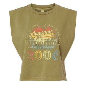 17th Birthday Gift Awesome Since February 2006 17 Year Old Cute Garment-Dyed Women's Muscle Tee