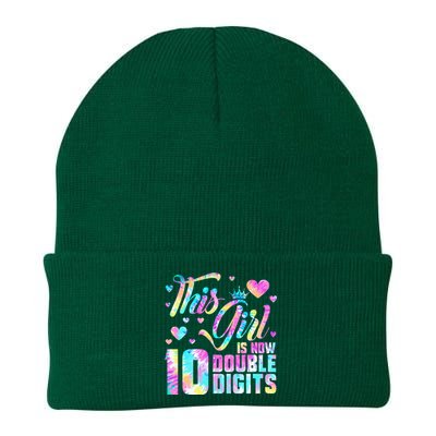 10th Birthday Gift This Girl Is Now 10 Double Digits Tie Dye Knit Cap Winter Beanie