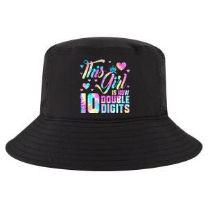 10th Birthday Gift This Girl Is Now 10 Double Digits Tie Dye Cool Comfort Performance Bucket Hat