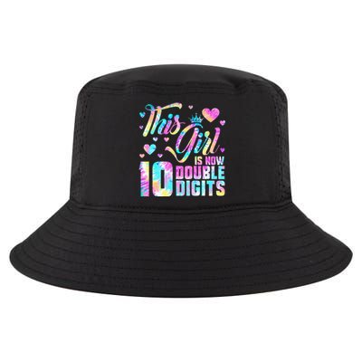 10th Birthday Gift This Girl Is Now 10 Double Digits Tie Dye Cool Comfort Performance Bucket Hat