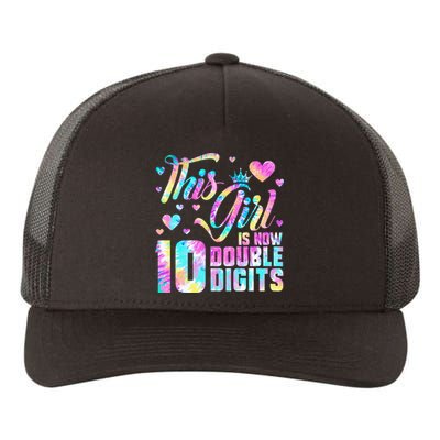 10th Birthday Gift This Girl Is Now 10 Double Digits Tie Dye Yupoong Adult 5-Panel Trucker Hat