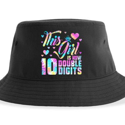 10th Birthday Gift This Girl Is Now 10 Double Digits Tie Dye Sustainable Bucket Hat