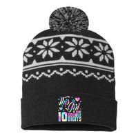 10th Birthday Gift This Girl Is Now 10 Double Digits Tie Dye USA-Made Snowflake Beanie