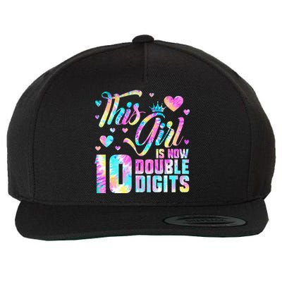 10th Birthday Gift This Girl Is Now 10 Double Digits Tie Dye Wool Snapback Cap