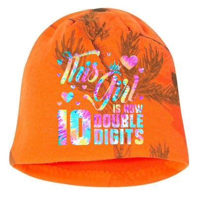 10th Birthday Gift This Girl Is Now 10 Double Digits Tie Dye Kati - Camo Knit Beanie