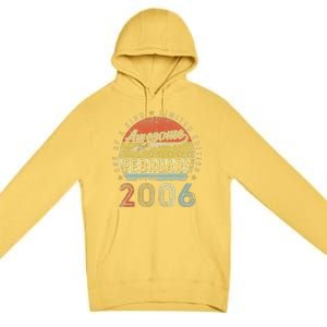 17th Birthday Gift Awesome Since February 2006 17 Year Old Love Cute Premium Pullover Hoodie