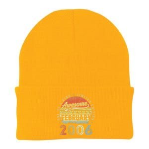 17th Birthday Gift Awesome Since February 2006 17 Year Old Love Cute Knit Cap Winter Beanie