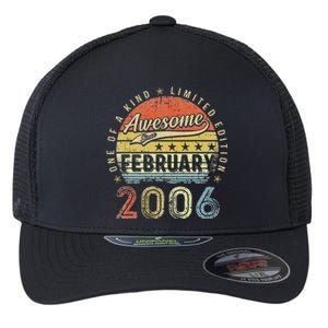 17th Birthday Gift Awesome Since February 2006 17 Year Old Love Cute Flexfit Unipanel Trucker Cap