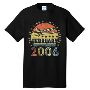 17th Birthday Gift Awesome Since February 2006 17 Year Old Love Cute Tall T-Shirt