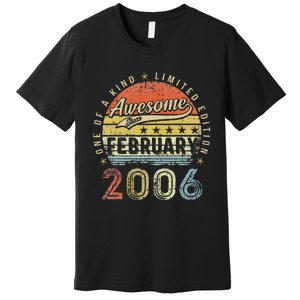 17th Birthday Gift Awesome Since February 2006 17 Year Old Love Cute Premium T-Shirt