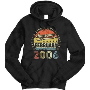 17th Birthday Gift Awesome Since February 2006 17 Year Old Love Cute Tie Dye Hoodie